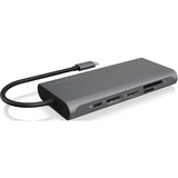 ICY BOX IB-DK4050-CPD, Dockingstation anthrazit, USB-C, HDMI, DisplayPort