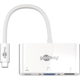 goobay USB-C Multiport-Adapter VGA + PD weiß