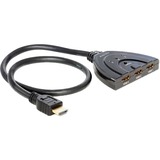 DeLOCK HDMI Switch HDMI-A Stecker > 3x HDMI-A Buchse schwarz, 60cm