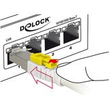 DeLOCK RJ45 Secure Cat. 6A, Kabel weiß, 5 Meter, verriegelbar, LSOH Halogenfrei