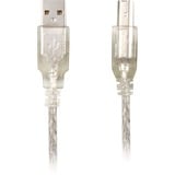 DeLOCK USB 2.0 Kabel, USB-A Stecker > USB-B Stecker transparent, 0,5 Meter