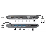 DeLOCK USB Type C 3.1 Dockingstation 4K grau, USB-C, HDMI, SD, USB