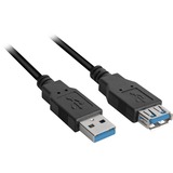 Sharkoon Kabel USB 3.0-Verlängerung, Verlängerungskabel schwarz, 2 Meter