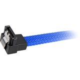 Sharkoon Sata III Kabel 90° sleeve blau, 45 cm