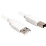 Sharkoon USB 2.0 Kabel, USB-A Stecker > USB-B Stecker weiß, 0,5 Meter