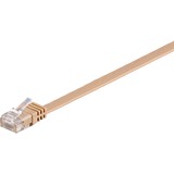 goobay Patchkabel RJ45 Stecker > RJ45 Stecker CAT.6 U/UTP braun, 10 Meter, Flachkabel