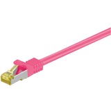 goobay Patchkabel RJ-45 SFTP, mit Cat 7 Rohkabel pink, 5 Meter, 500 MHz