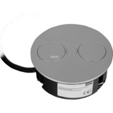 Bachmann Einbausteckdose TWIST 2S edelstahl, 1x Schutzkontakt-Steckdose, 1x USB-A, 1x RJ-45