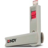 Lindy USB Typ C Port Schloss, Sicherheit rot