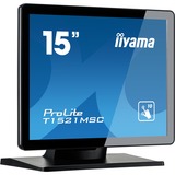 iiyama T1521MSC-B1, LED-Monitor 38.1 cm (15 Zoll), schwarz, VGA, Touchscreen, Lautsprecher
