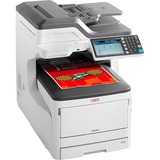 OKI MC853dnct, Multifunktionsdrucker grau/schwarz, USB/LAN, WLAN, Kopie, Scan, Fax