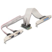 DeLOCK Mini PCIe I/O PCIe full size 1 x Parallel, 2 x Seriel, Schnittstellenkarte
