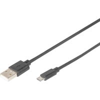 Digitus USB 2.0 Anschlusskabel USB-A (Stecker) > Micro-USB (Stecker) schwarz, 1,8 Meter