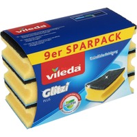 Vileda Glitzi plus Topfreiniger, mit Antibac, Schwamm gelb, 9er SPARPACK