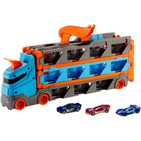 Hot Wheels 2-in-1 Rennbahn-Transporter, Spielfahrzeug blau/orange