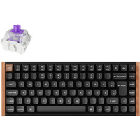 Keychron K2 HE, Gaming-Tastatur schwarz/holz, DE-Layout, Gateron Double-Rail Magnetic Nebula, Aluminiumrahmen