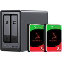 UGREEN DXP2800 + 2x 8 TB Seagate IronWolf HDD Bundle, NAS 