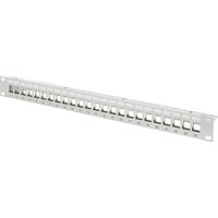 Digitus Modulares Patchpanel, 24-Port, unbestückt, Rack Mount grau, 1 HE, für Keystone-Module