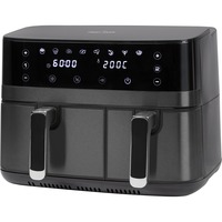 ProfiCook Doppel-Heißluftfritteuse PC-FR 1295 H edelstahl (dunkel)/schwarz, 2.700 Watt, 2 Körbe 5,5 + 3,5 Liter