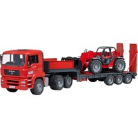 bruder MAN TGA Tieflader mit Manitou Teleskoplader MLT 633, Modellfahrzeug