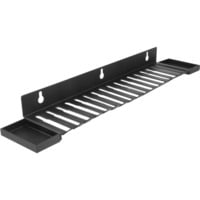 DeLOCK Kabelhalterung zur Wandmontage mit 2 Ablagefächern schwarz, 401 x 72mm