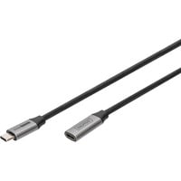 Digitus USB 3.2 Gen 1 Verlängerungskabel, USB-C Stecker > USB-C Buchse schwarz/silber, 1 Meter