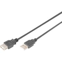 Digitus USB 2.0 Verlängerungskabel, USB-A Stecker > USB-A Buchse schwarz, 5 Meter