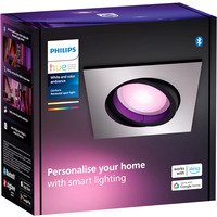 Philips HUE White & Color Ambiance Centura Einbauspot, LED-Leuchte silber, eckig