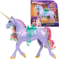 Spin Master Unicorn Academy - Einhorn Wildstar, Spielfigur 28 cm groß, mit echter Mähne und Schweif, abnehmbarem Zaumzeug, Sattel und Bürste