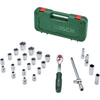 Bosch Heimwerken & Garten 1/2" Ratschen-Set mit Steckschlüsseln, 25-teilig grün, Drehmoment bis 768 Nm, im Koffer