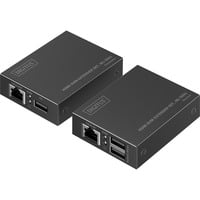 Digitus HDMI KVM Extender Set, HDMI Verlängerung schwarz, 4K/30Hz