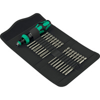 Wera Kraftform Kompakt 60 RA-R 1, Bit-Satz schwarz/grün, 17-teilig, 1/4", mit Ratschenfunktion und Rapidaptor Schnellwechselfutter