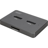 Digitus Dual M.2 NVM SSD Docking Station, Dockingstation schwarz, USB-C, M2 SSD, SD-E