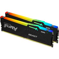Kingston FURY DIMM 64 GB DDR5-5600 (2x 32 GB) Dual-Kit, Arbeitsspeicher schwarz, KF556C36BBE2AK2-64, Beast RGB, INTEL XMP, AMD EXPO