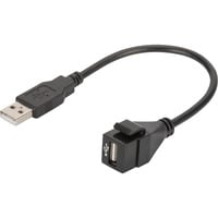 Digitus USB 2.0 Keystone-Modul USB-A Stecker > USB-A Buchse schwarz, mit 16cm Kabel