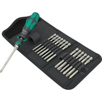 Wera Kraftform Kompakt 838 RA-R M Set 1, mit Ratschenfunktion, Bit-Satz schwarz/grün, 1/4", 15-teilig