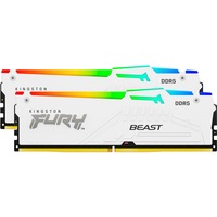 Kingston FURY DIMM 32 GB DDR5-6000 (2x 16 GB) Dual-Kit, Arbeitsspeicher weiß, KF560C30BWAK2-32, FURY Beast RGB, INTEL XMP