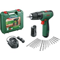 Bosch Akku-Schlagbohrschrauber EasyImpact 1200 + Bit- und Bohrer-Set grün/schwarz, 2x Li-Ionen Akku 1,5Ah, Koffer