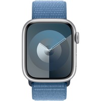 Apple Watch Series 9, Smartwatch silber/blau, Aluminium, 41 mm, Sport Loop
