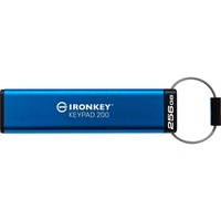 Kingston IronKey Keypad 200 256 GB, USB-Stick blau, USB-A 3.2 Gen 1