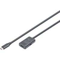 Digitus Aktives USB 3.2 Gen 1 Verlängerungskabel, USB-C Stecker > USB-C Buchse schwarz, 5 Meter, Repeater Kabel