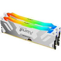 Kingston FURY DIMM 48 GB DDR5-8000 (2x 24 GB) Dual-Kit, Arbeitsspeicher silber/weiß, KF580C38RWAK2-48, Renegade RGB, INTEL XMP