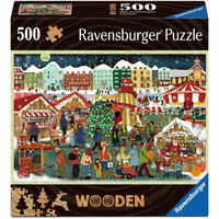 Ravensburger Wooden Puzzle - Weihnachtsmarkt 500 Teile
