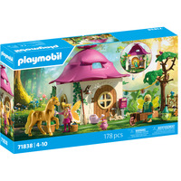 PLAYMOBIL 71838 Magic Unicorns:Feenzuhause mit Goldeinhorn und Stall, Konstruktionsspielzeug 
