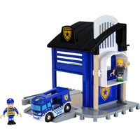 BRIO World Polizeistation mit Einsatzfahrzeug, Spielgebäude blau/schwarz