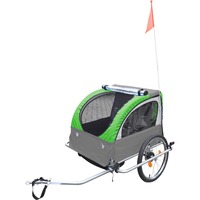 FISCHER Fahrrad Kinder-Fahrradanhänger Komfort grün/grau
