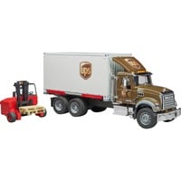 bruder 02828 Mack Granite UPS Logistik-LKW, Modellfahrzeug mit Mitnahmestapler