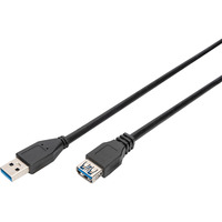 Digitus USB 3.2 Gen 1 Verlängerungskabel, USB-A Stecker > USB-A Buchse schwarz, 1,8 Meter