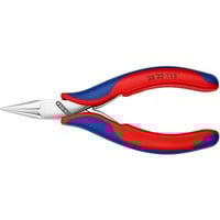 KNIPEX Elektronik-Greifzange 35 22 115, Elektronik-Zange rot/blau, glatte Greifflächen, Länge 115mm