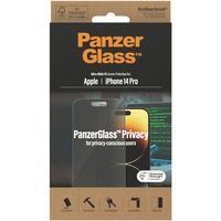 PanzerGlass Ultra Wide Fit Privacy Bildschirmschutz, Schutzfolie transparent, iPhone 14 Pro